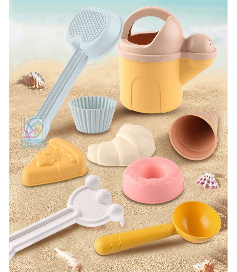 Kids' Wheat Straw Beach Sand Toy Set with Carry Bag