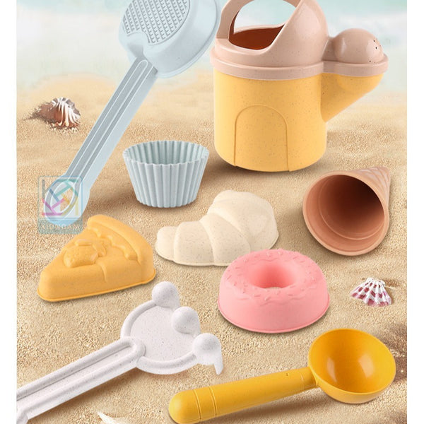 Kids' Wheat Straw Beach Sand Toy Set with Carry Bag