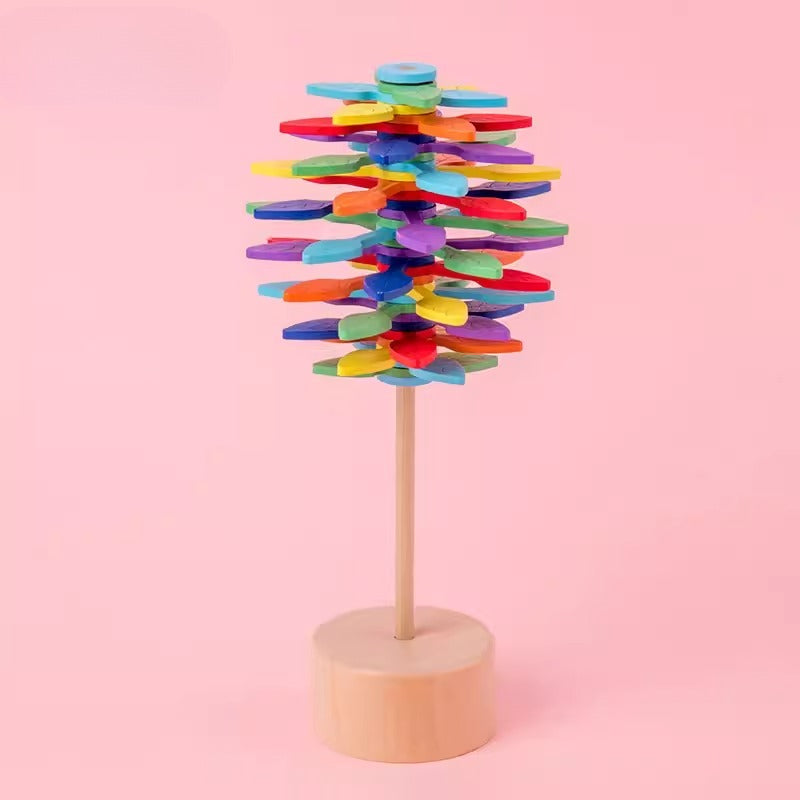 Wooden Rotating Spiral Lollipop Toy