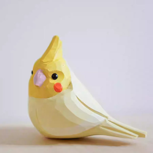 Hand-Carved Wooden Parrot Figurine