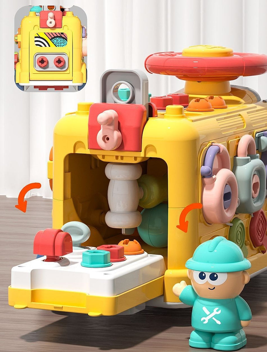 Six-Sided Activity Engineering Bus with Play Tools