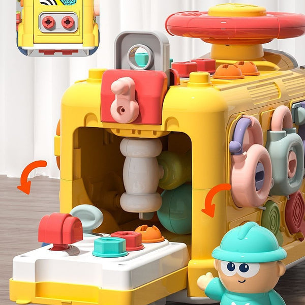 Six-Sided Activity Engineering Bus with Play Tools