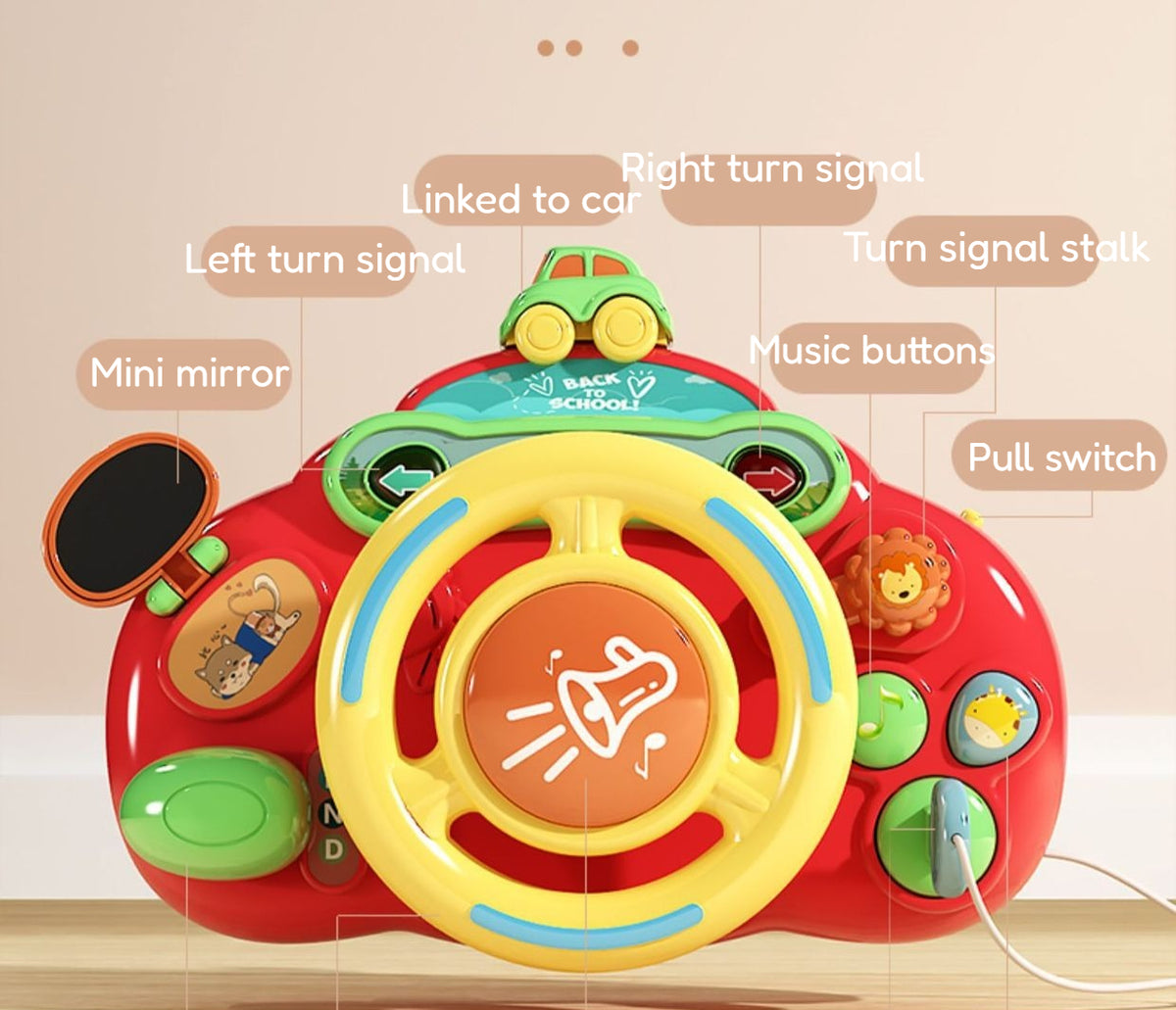 Interactive Toddler Steering Wheel Simulator