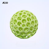 Green lattice stress relief ball with 3D-printed open structure