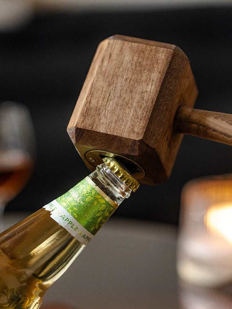 Thor's Hammer Wooden Bottle Opener & Desktop Ornament