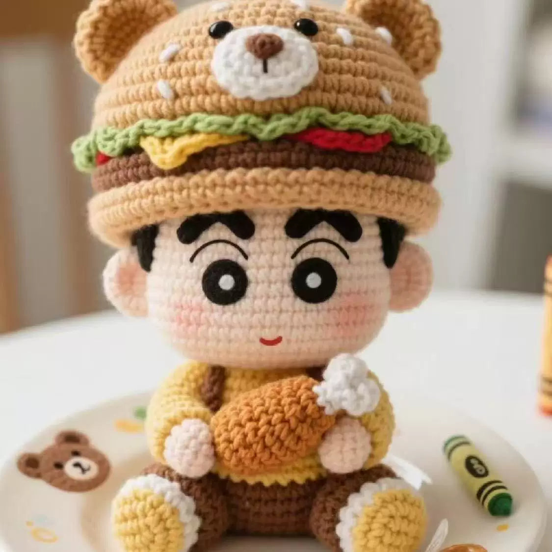 Hand-Knitted Cartoon Boy Figure