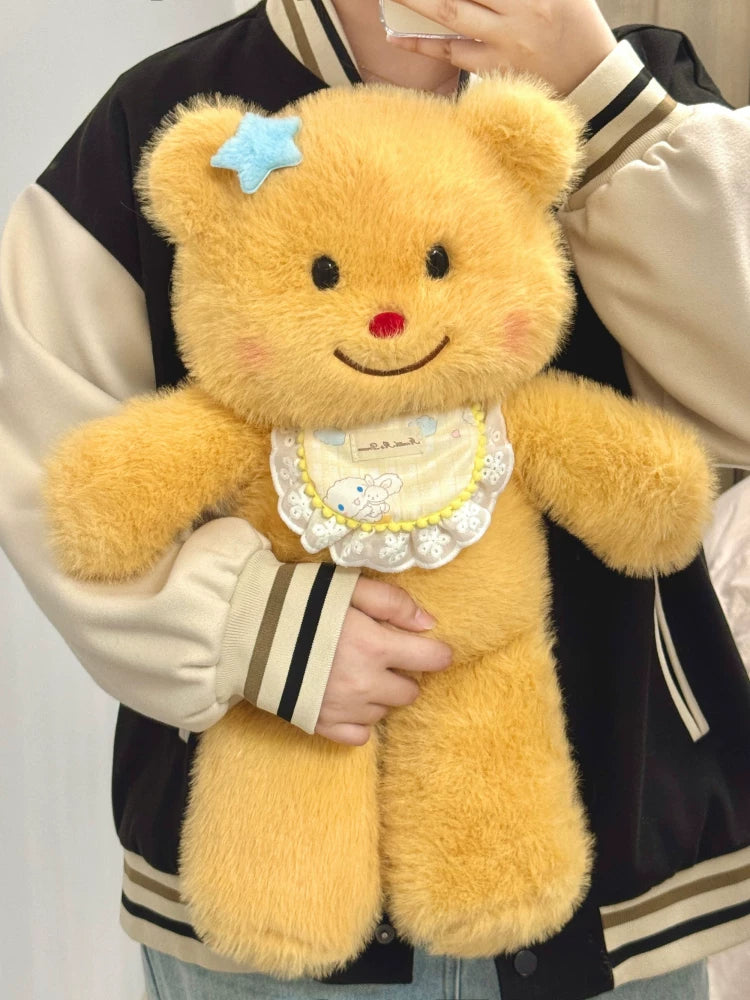 Running Cream Bear Plush Cushion