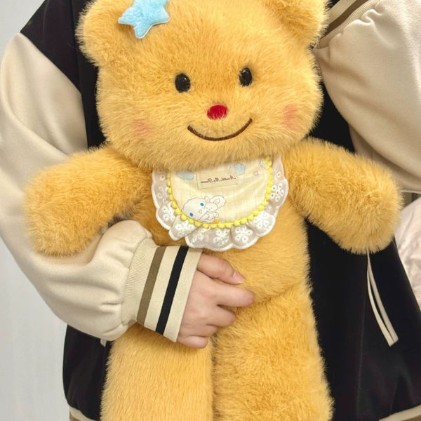 Running Cream Bear Plush Cushion