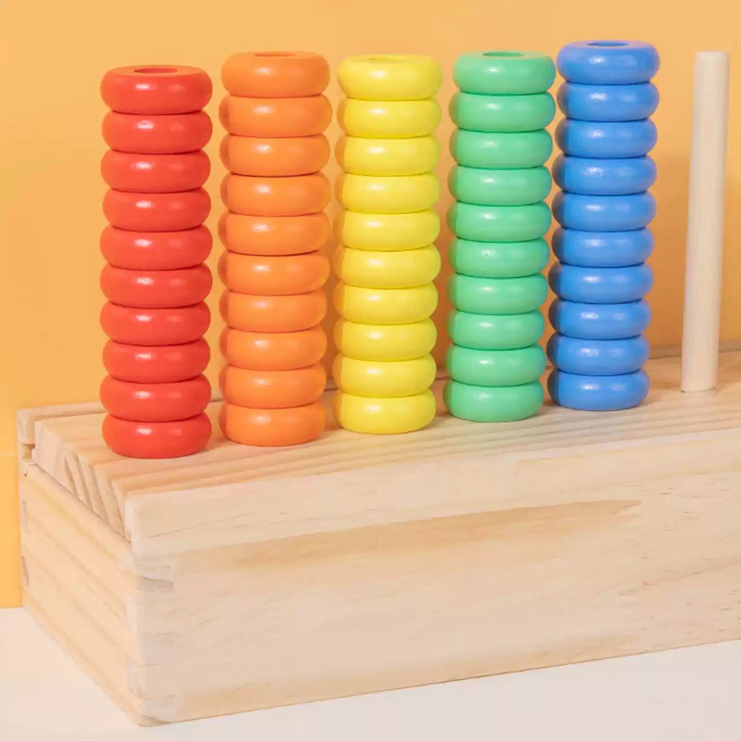 Wooden Color Sorting & Stacking Box