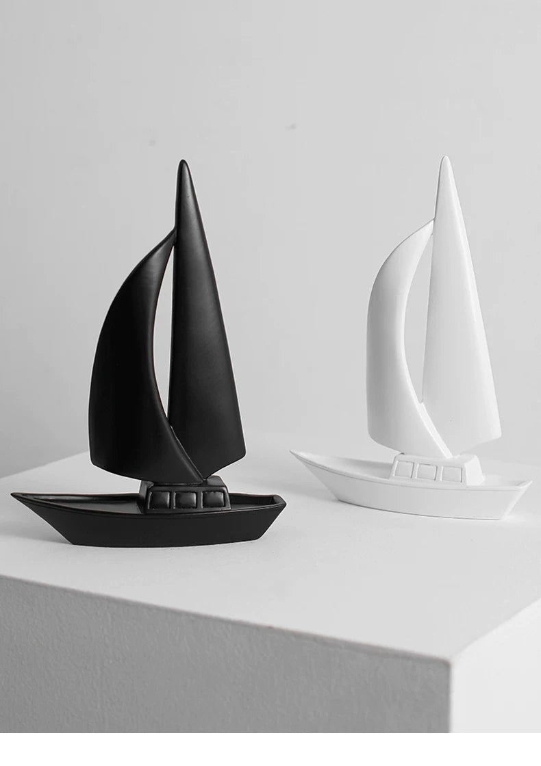Modern Minimalist Sailboat Sculpture