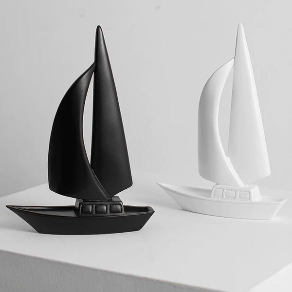 Modern Minimalist Sailboat Sculpture