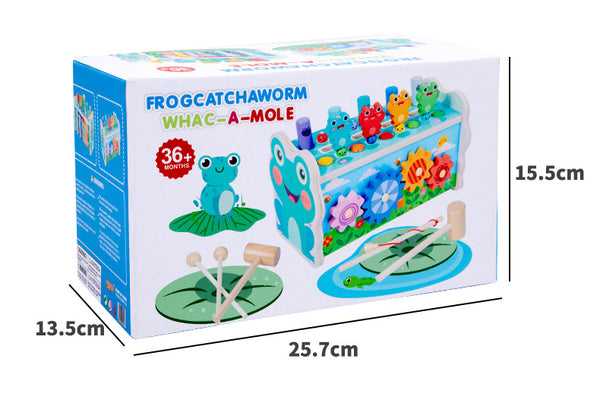 6-in-1 Wooden Frog Activity Cube & Musical Xylophone Set