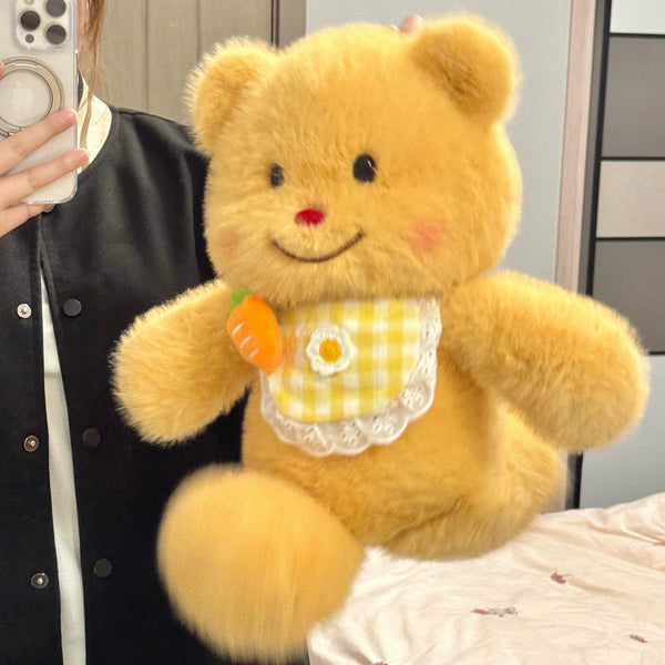 Running Cream Bear Plush Cushion