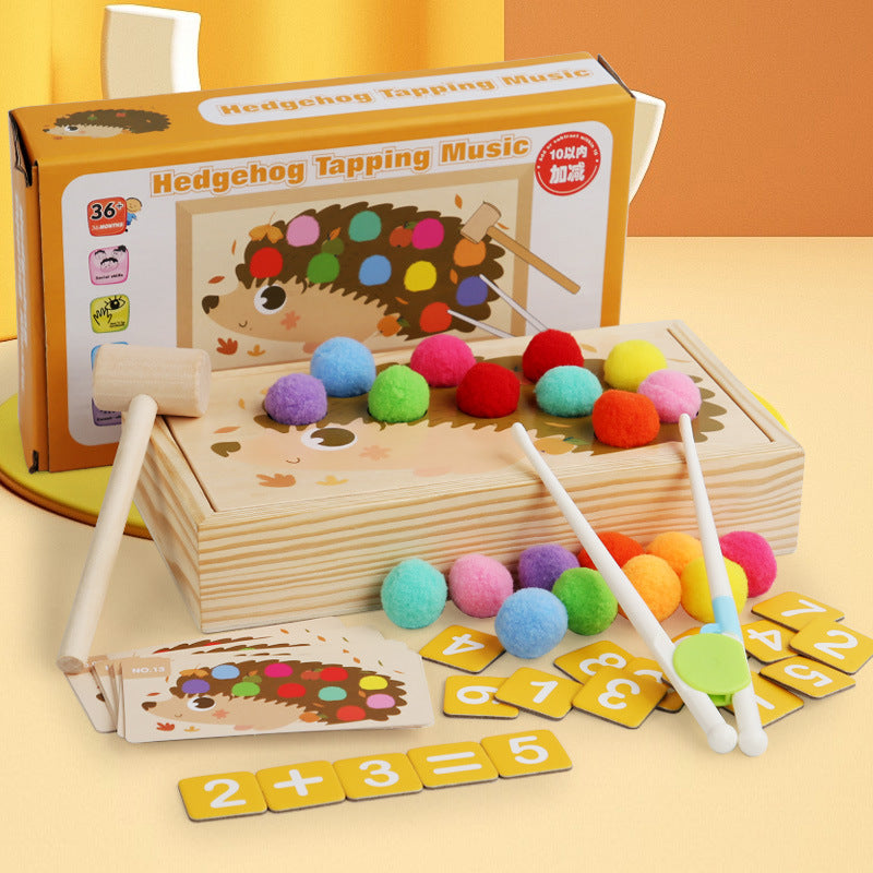 Wooden Hedgehog Pounding & Sorting Math Kit