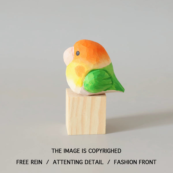 Carved Wooden Parrot Figurine