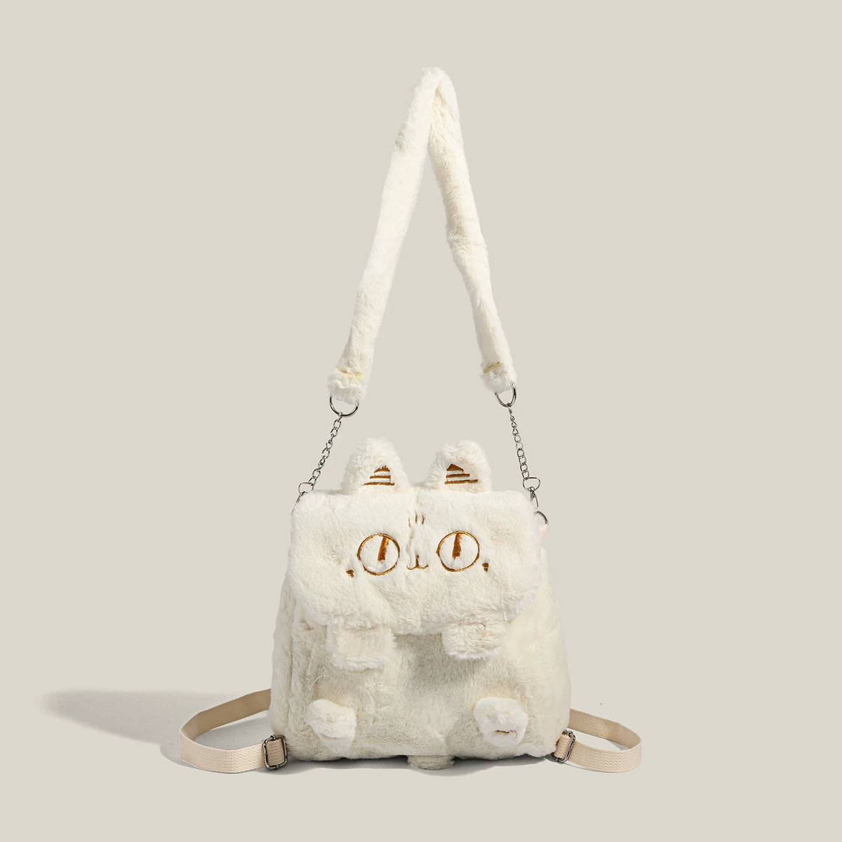 Anderson Cat Embroidered Plush Backpack