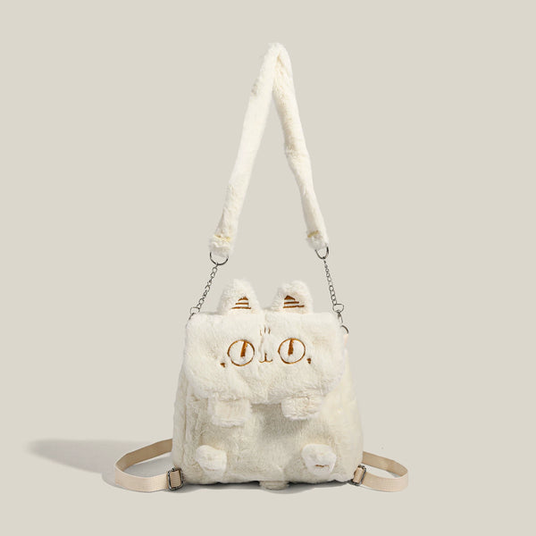 Anderson Cat Embroidered Plush Backpack