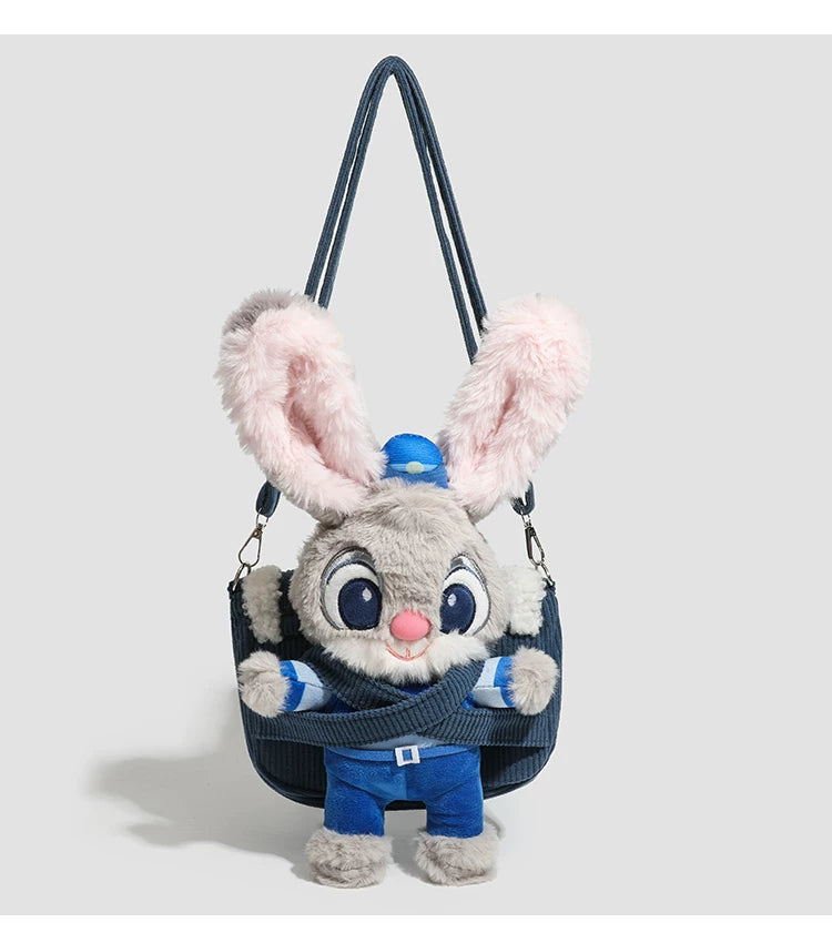 Plush Fox and Rabbit Crossbody Bag
