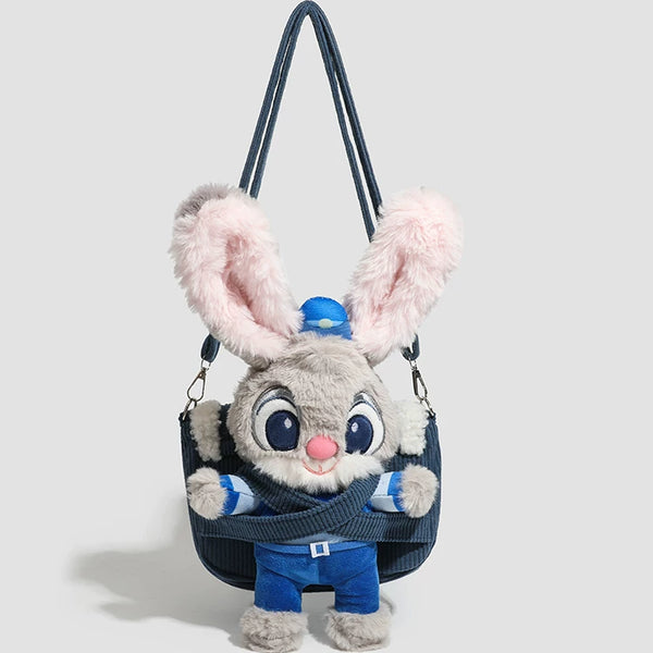 Plush Fox and Rabbit Crossbody Bag