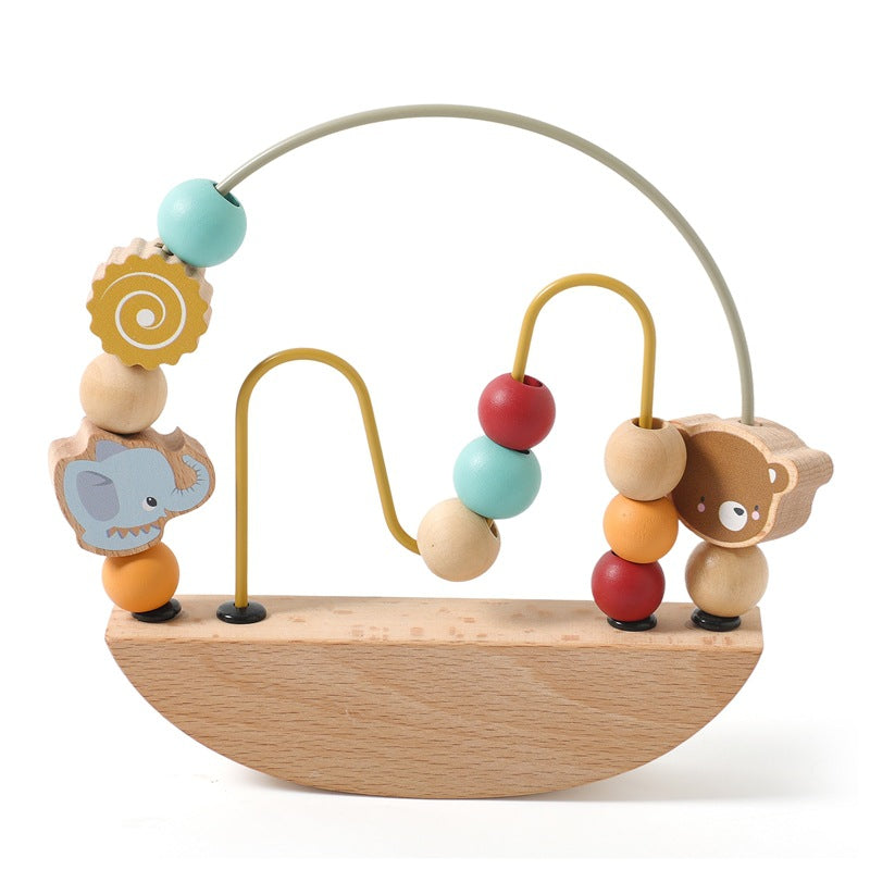 Wooden Balancing Animal Bead Maze & Rocking Base Toy