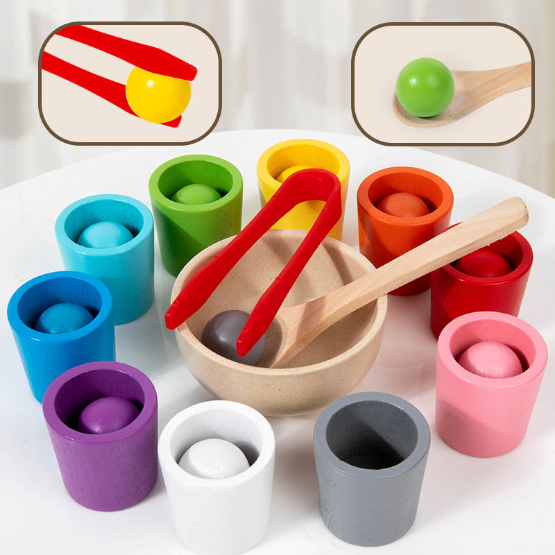 🌈 Montessori Wooden Colour Sorting & Fine Motor Set