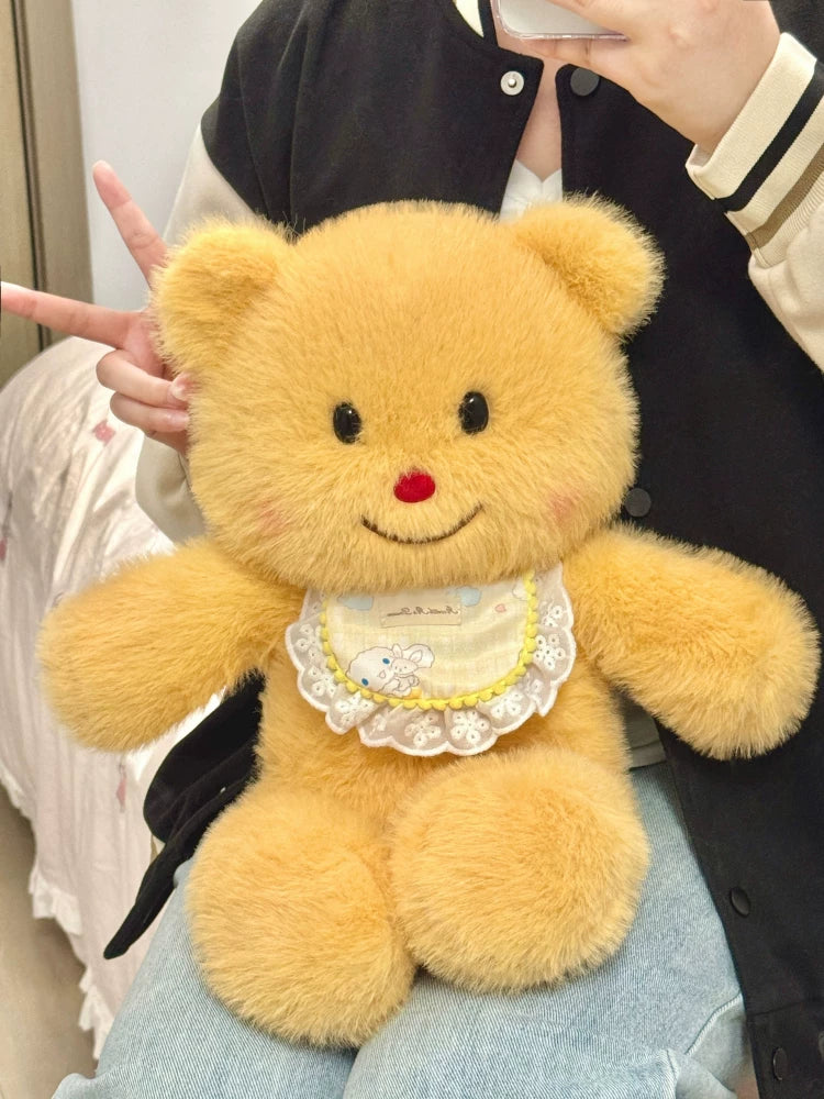 Running Cream Bear Plush Cushion