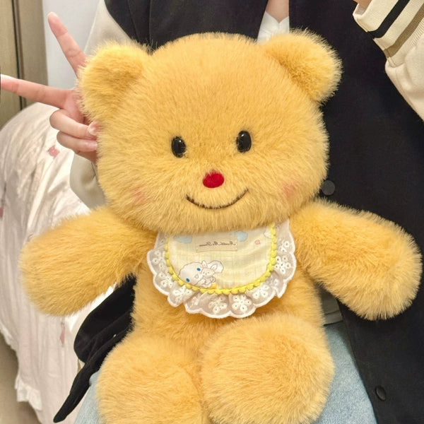 Running Cream Bear Plush Cushion