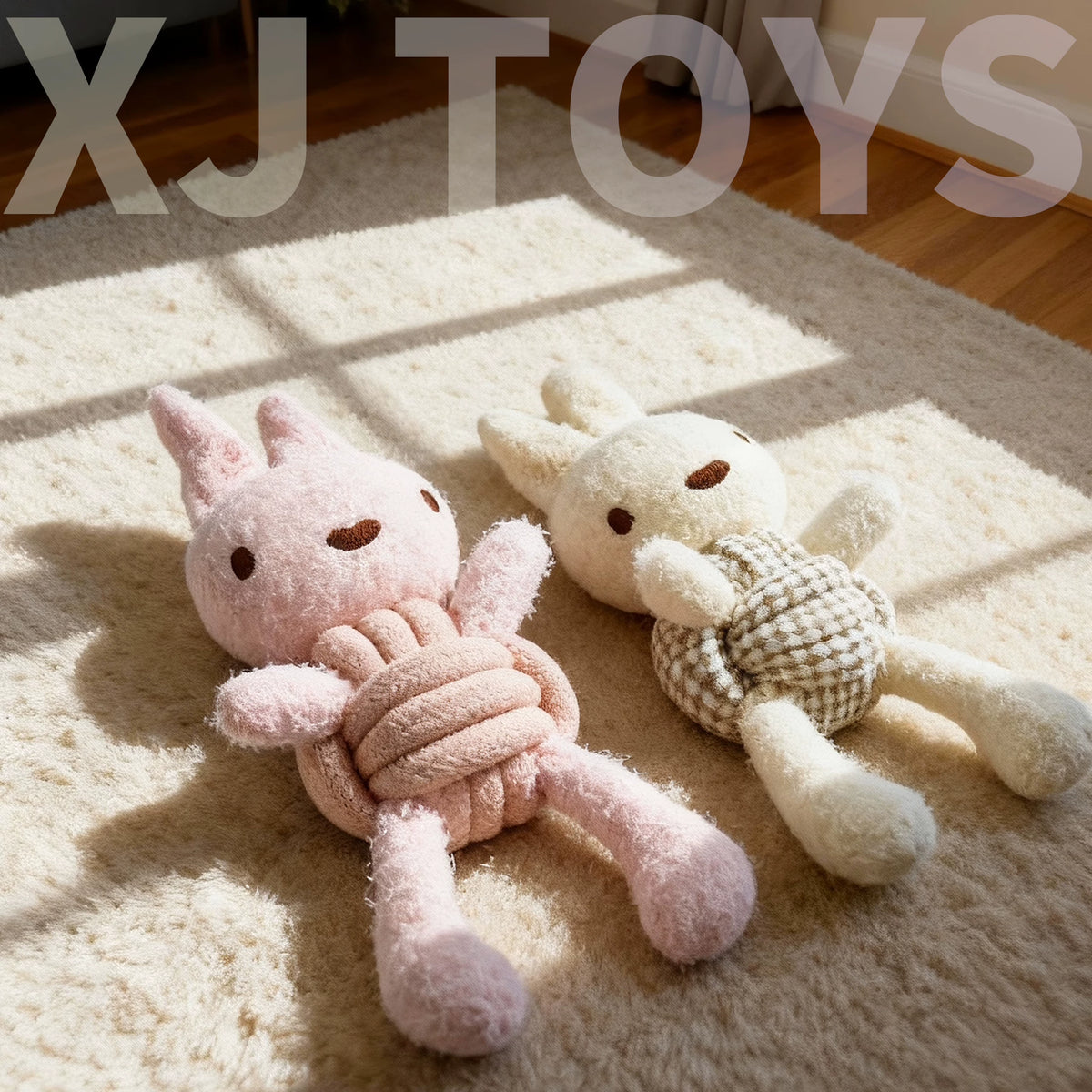 Plush Rabbit Rope Knot Dog Toy