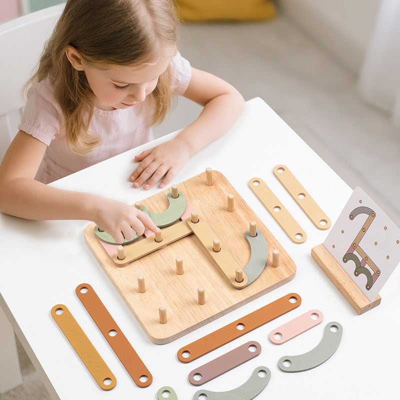 The 'Shape Shifter' Creative Wooden Pegboard | Montessori Construction Set