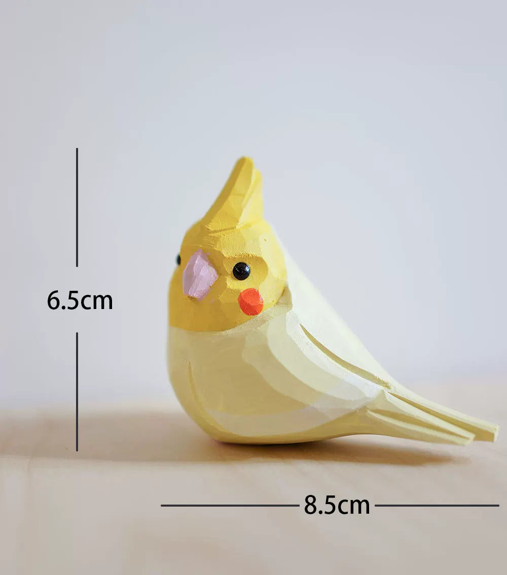 Hand-Carved Wooden Parrot Figurine