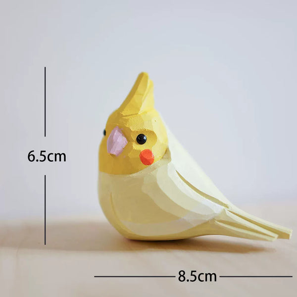 Hand-Carved Wooden Parrot Figurine