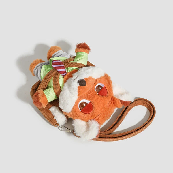 Plush Fox and Rabbit Crossbody Bag