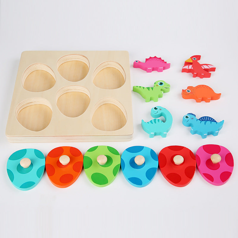 Dino Discovery: Wooden Peek-a-Boo Egg Puzzle