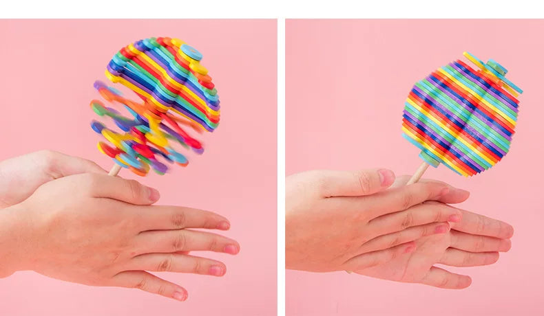 Wooden Rotating Spiral Lollipop Toy