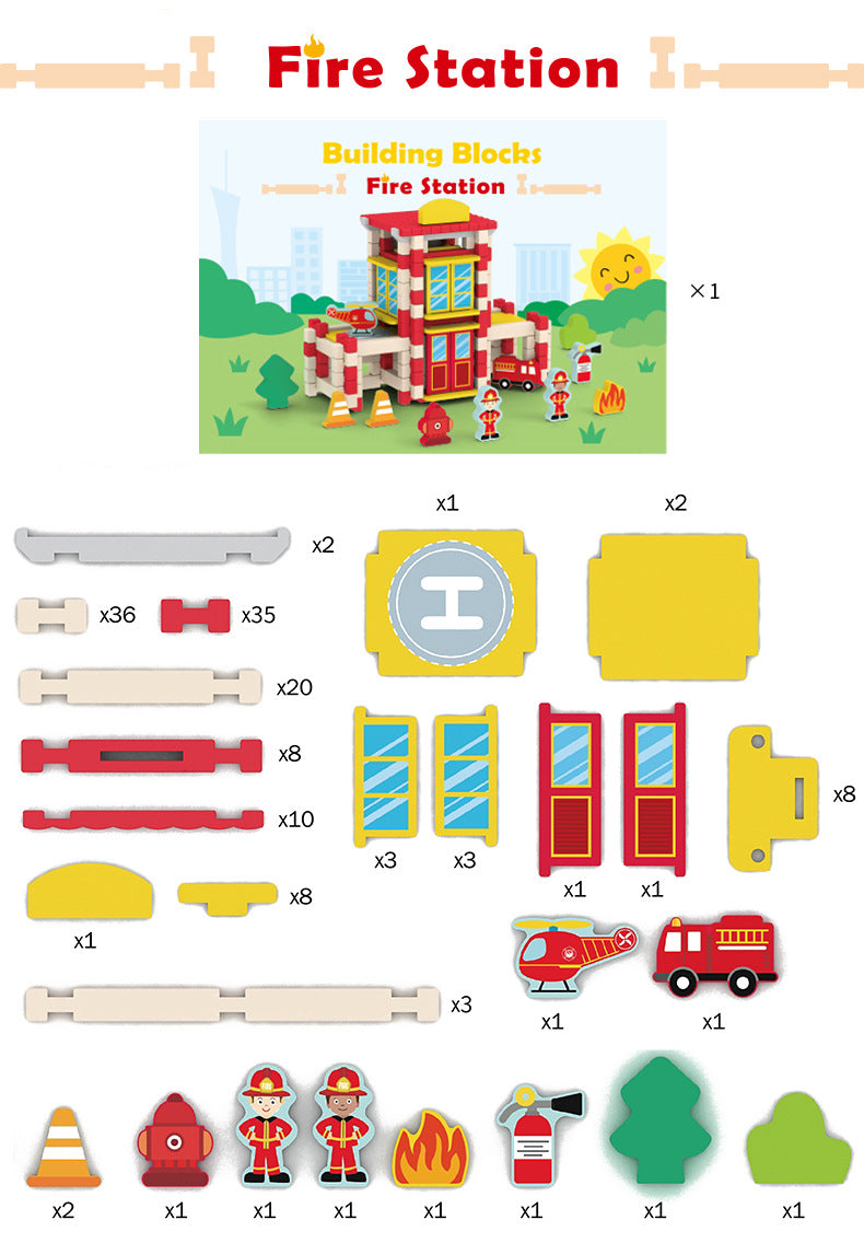 Little Architect Wooden Village Building Sets