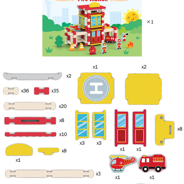 Little Architect Wooden Village Building Sets