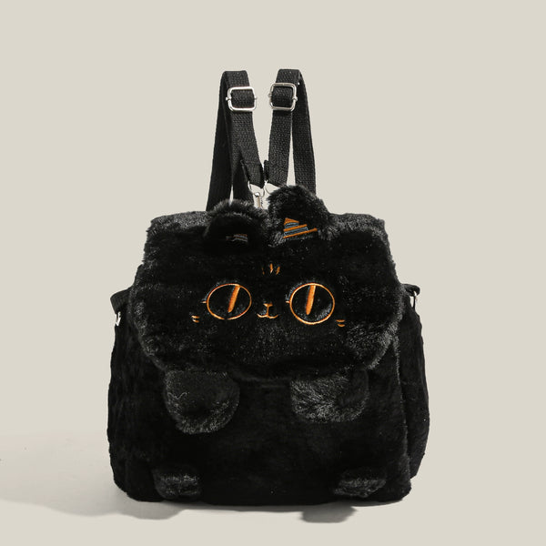 Anderson Cat Embroidered Plush Backpack