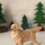 Hand-Carved Wooden Golden Retriever Figurine