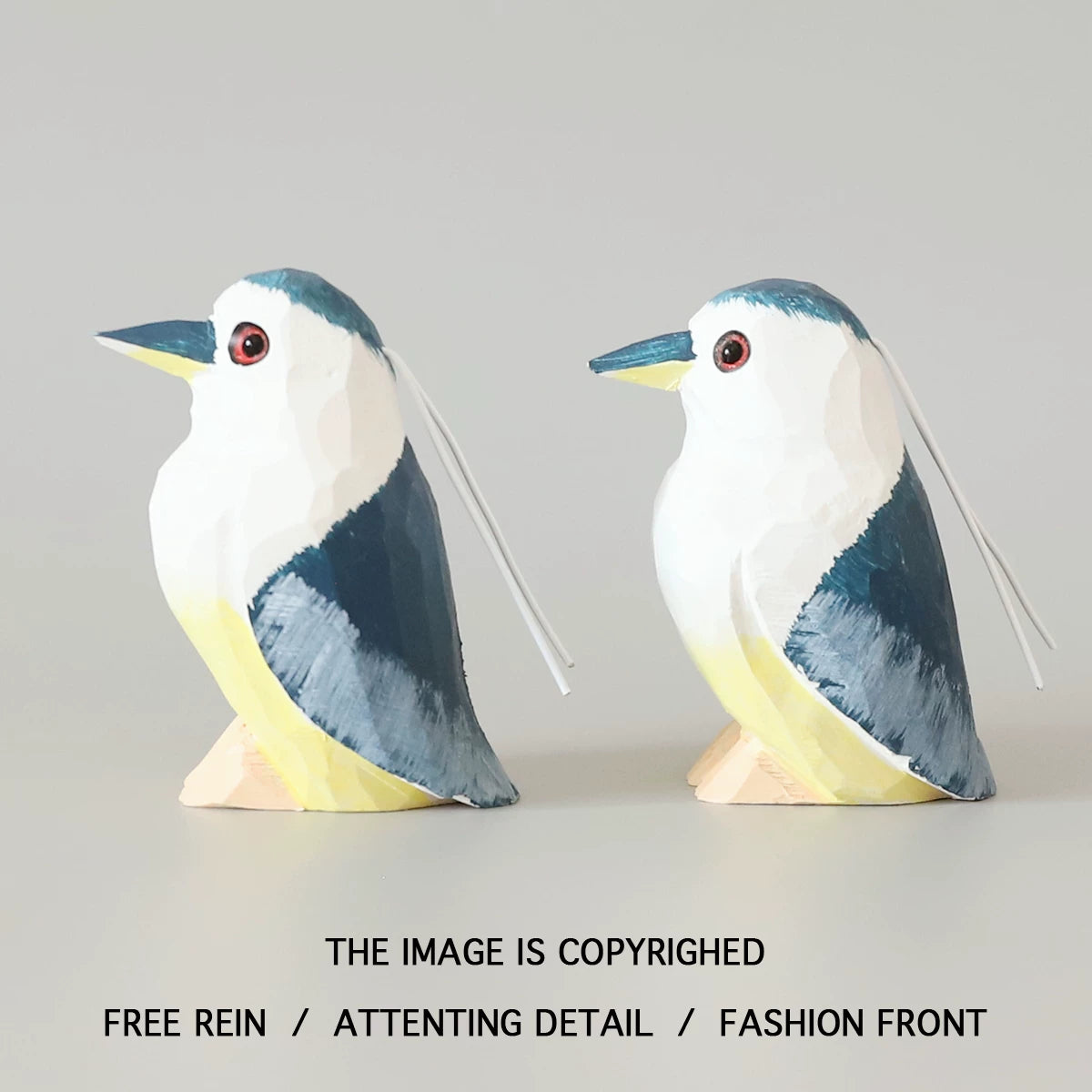 Handmade Black-Crowned Night Heron Wooden Figurine