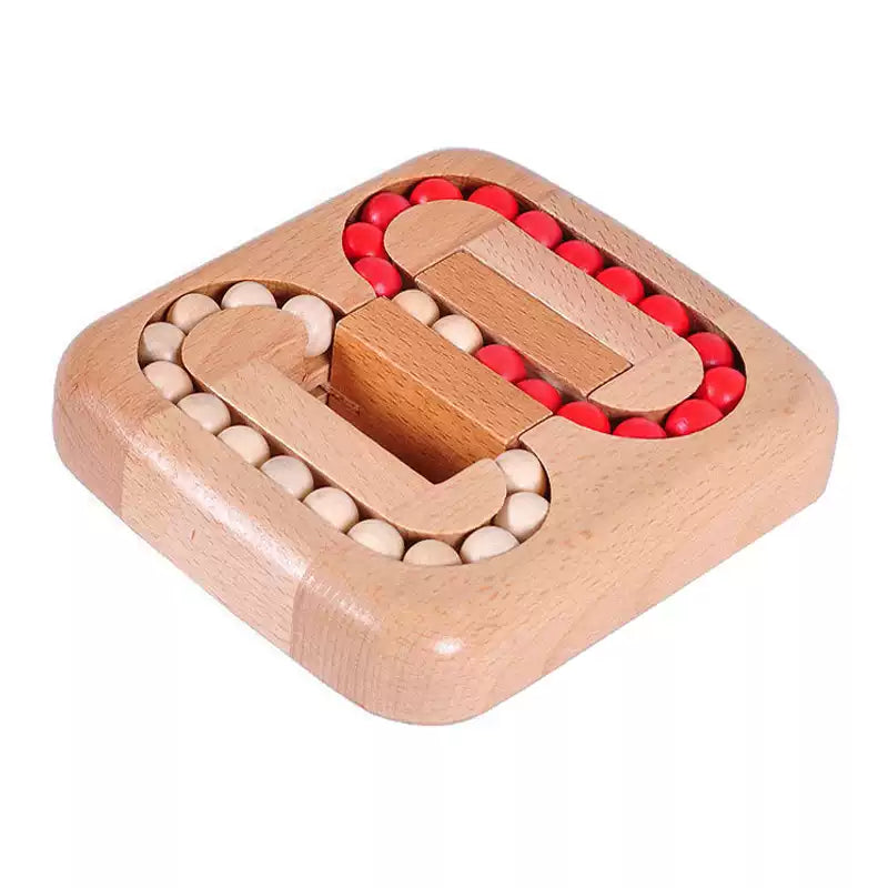 Handheld Wooden Sliding Bead Puzzle