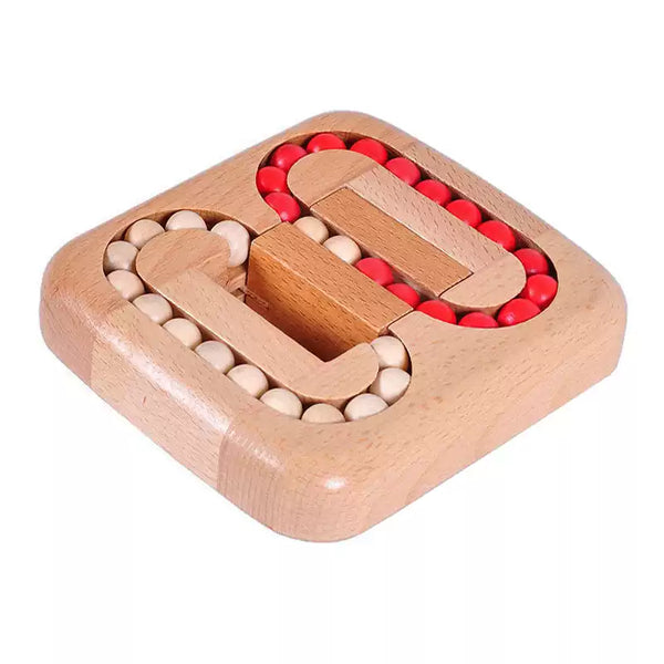 Handheld Wooden Sliding Bead Puzzle