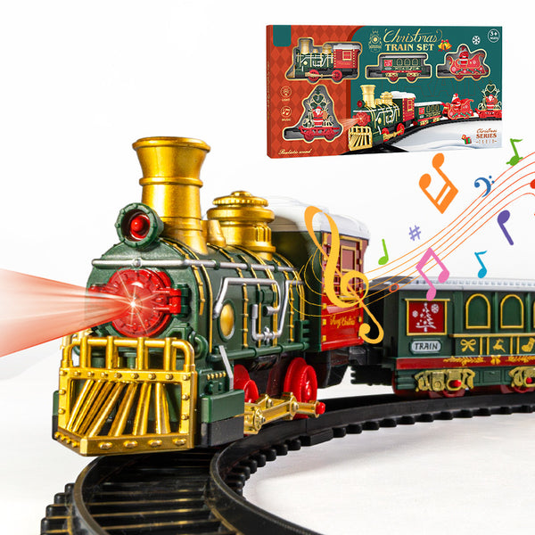 The Festive Express: Classic Battery-Operated Christmas Train Set -19Pcs in 1