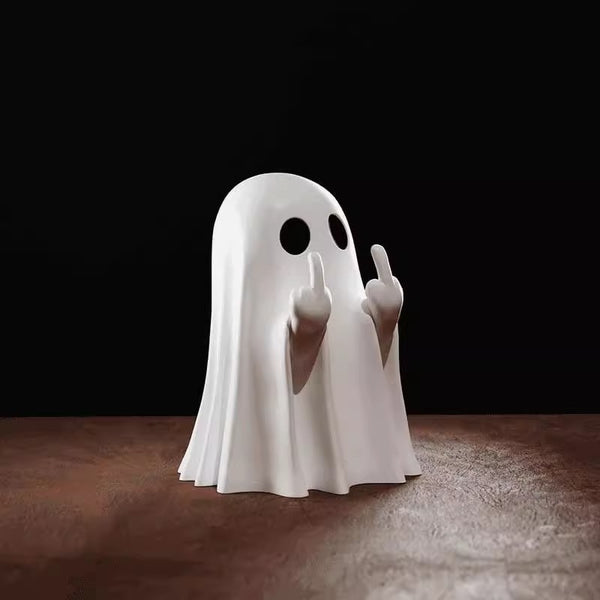 Cheeky Middle Finger Ghost Figure