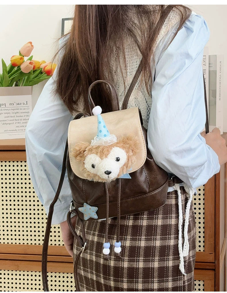 Duffy Bear Drawstring Plush Backpack