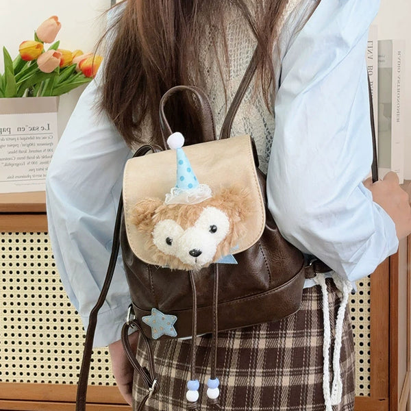 Duffy Bear Drawstring Plush Backpack