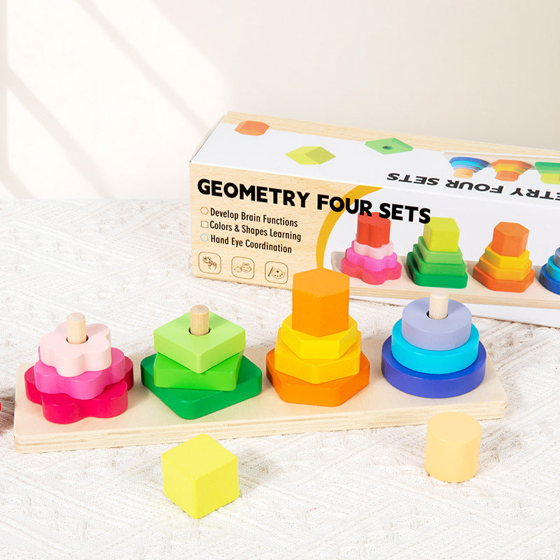 Rainbow Geometry Stacking & Sorting Board