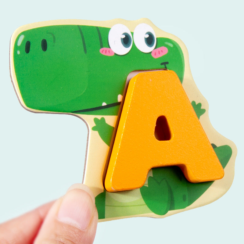 Wooden Animal Alphabet Matching Puzzle – 26 Piece Learning Set