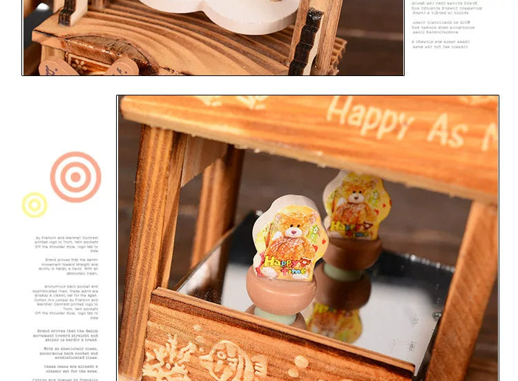 Wooden Windmill & Hourglass Music Box