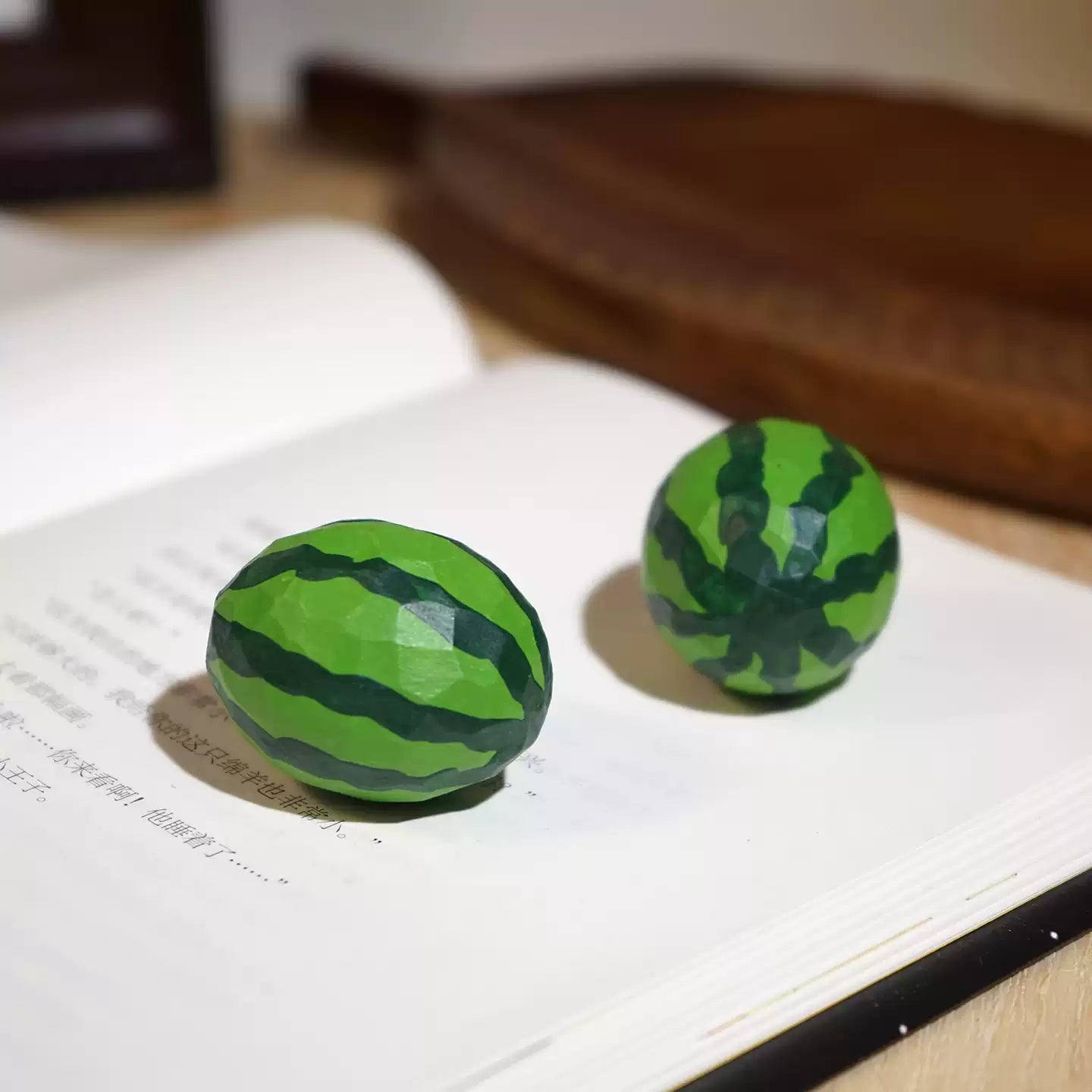 Hand-Carved Wooden Mini Watermelon FantastiKurios