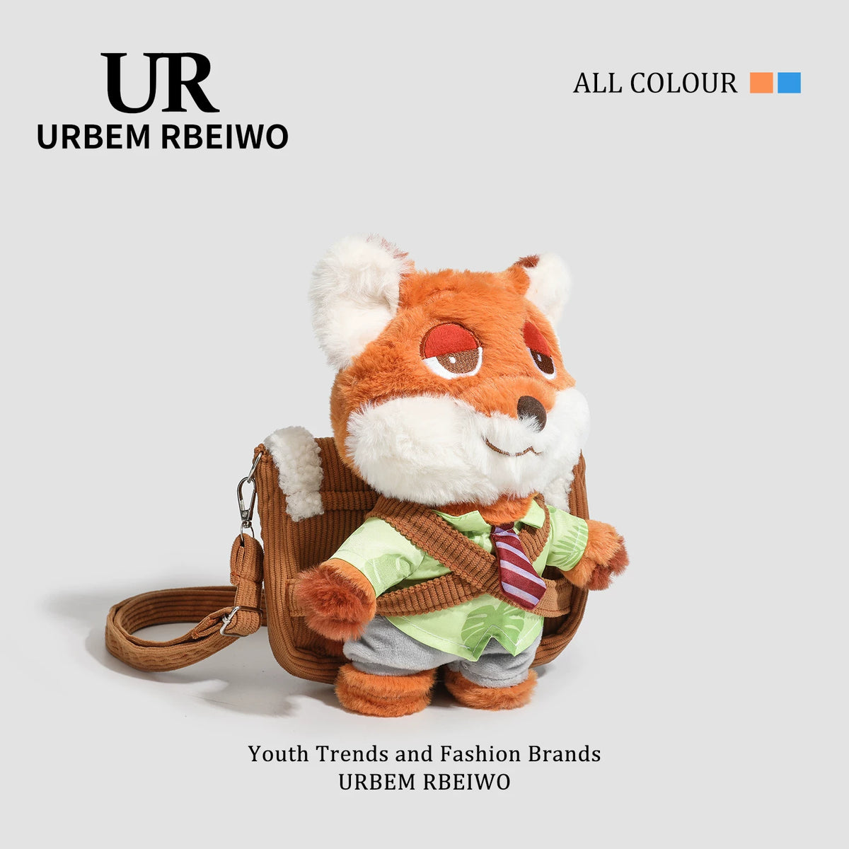 Plush Fox and Rabbit Crossbody Bag